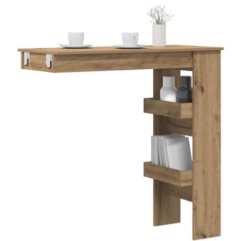 Mesa de bar de pared contrachapada roble artisan 102x45x103,5cm vidaXL
