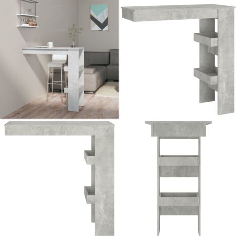 Mesa de bar de pared madera contrachapada gris 102x45x103,5cm - Mesa de pared - Mesa de bar de pared