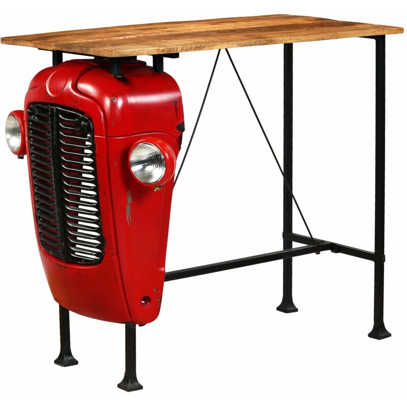 

Mesa de bar de tractor madera maciza mango roja 60x120x107 cm