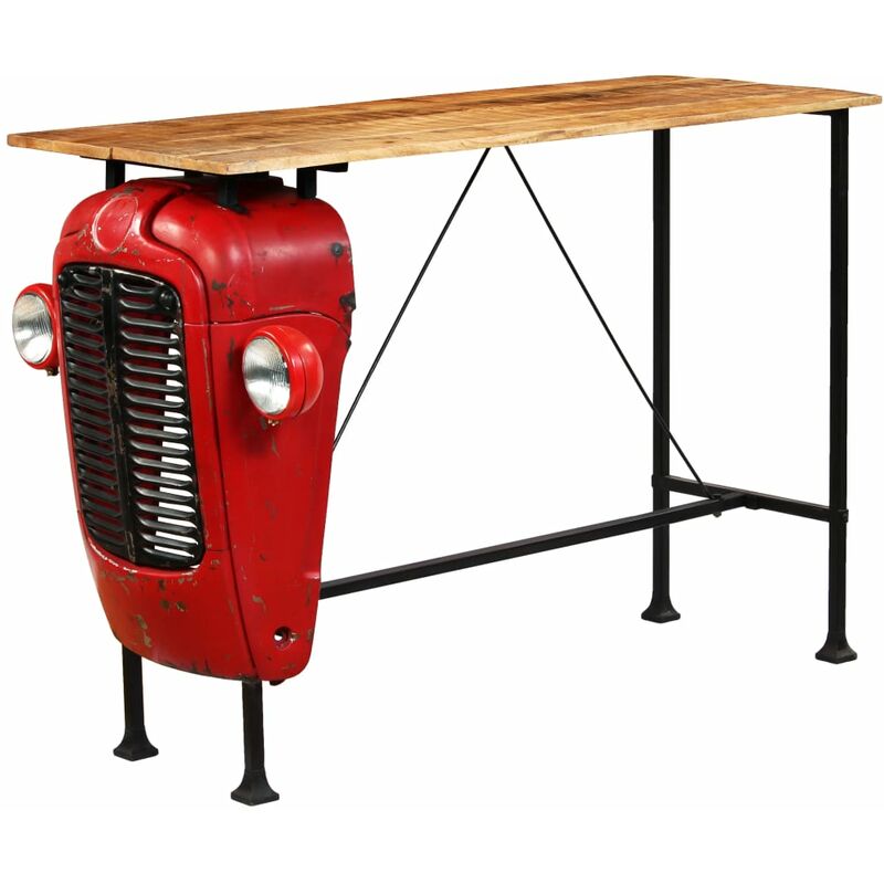 

Mesa de bar de tractor madera maciza mango roja 60x150x107 cm