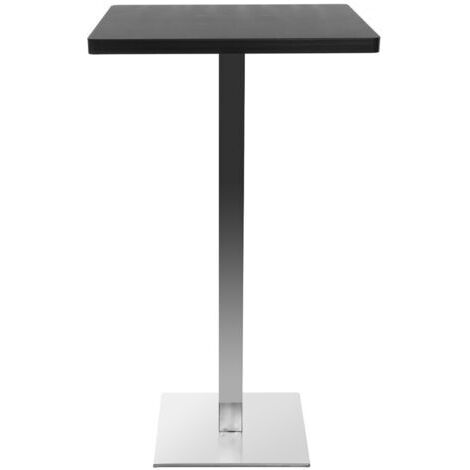 Mesa de bar diseño cuadrado negro pata central JORY