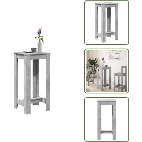 Mesa de bar gris hormigón - vidaXL Mesa alta de bar madera ingeniería gris hormigón 51x50x103,5 cm -