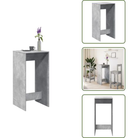 Mesa de bar gris hormigón - vidaXL Mesa alta de bar madera ingeniería gris hormigón 51x50x103,5 cm -