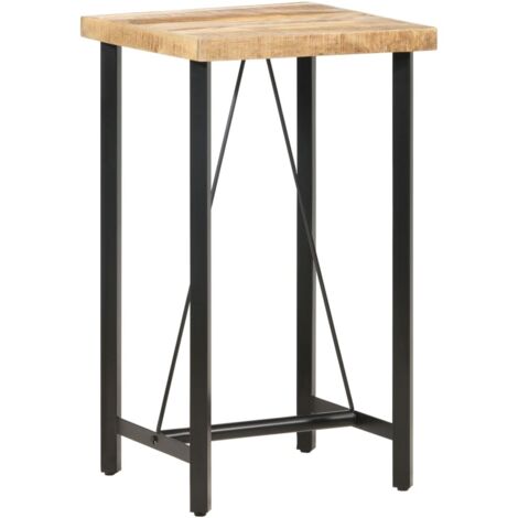 Mesa de bar madera maciza de mango rugosa 60x60x107 cm
