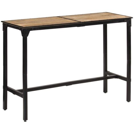 Mesa de bar madera maciza de mango rugoso 150x55x107 cm