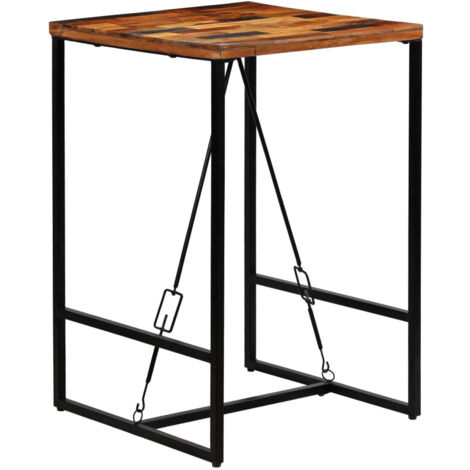 Mesa de bar madera maciza reciclada 70x70x106 cm