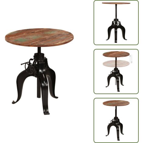 Mesa de bar madera maciza reciclada 75x(76-110) cm
