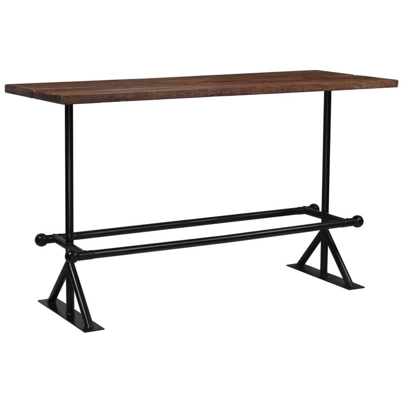 

Mesa de bar madera maciza reciclada marrón oscuro 180x70x107 cm