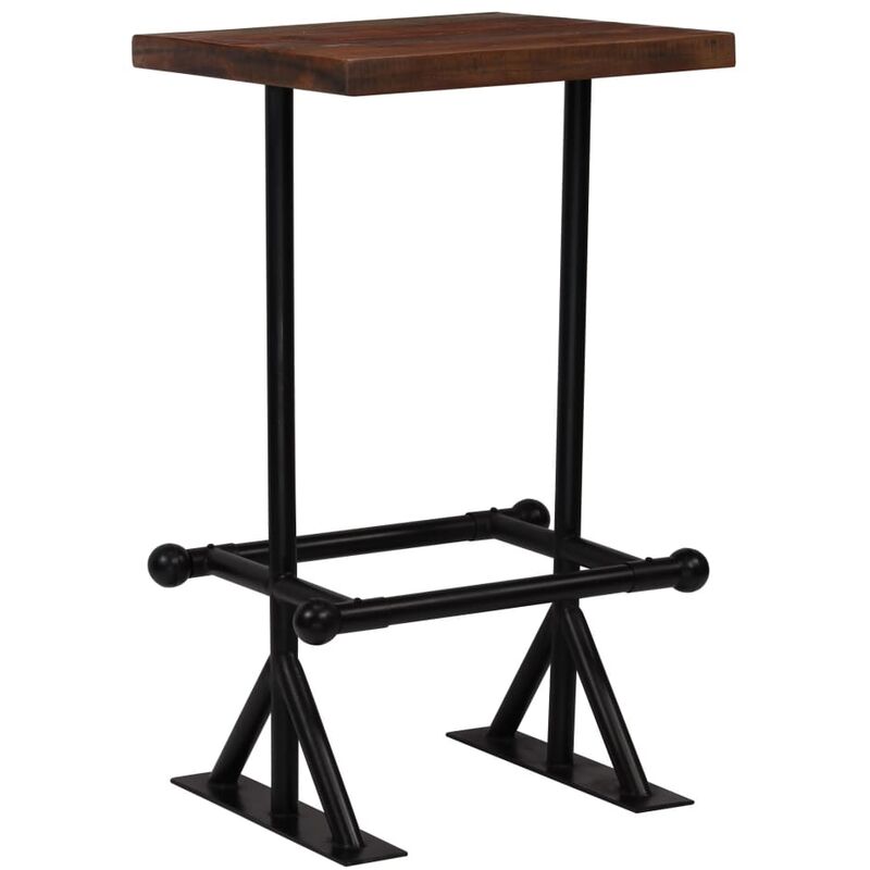 

Mesa de bar madera maciza reciclada marrón oscuro 60x60x107 cm
