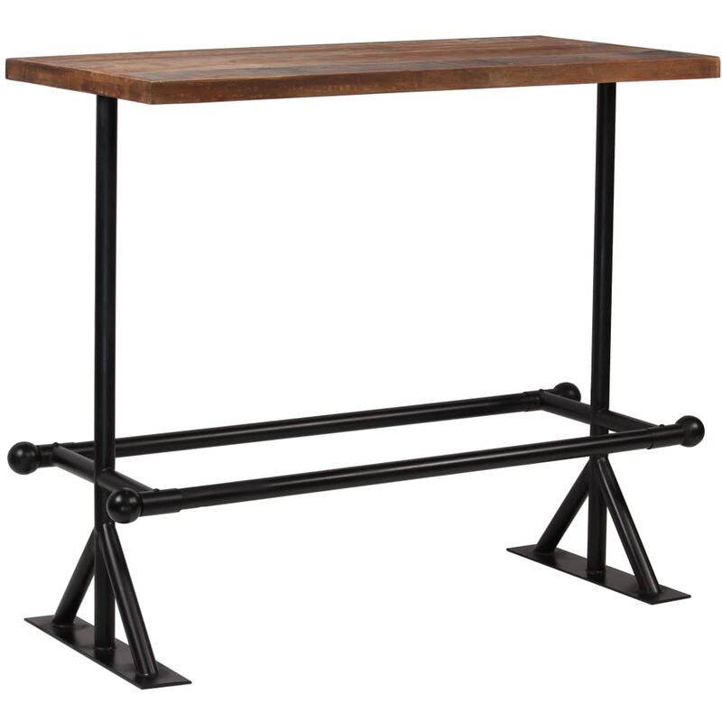 

Mesa de Bar Madera Maciza Reciclada Marrón Oscuro 120x60x107 cm - Marrón - Vidaxl