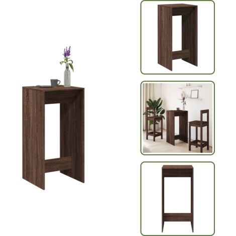 Mesa de bar marrón roble - vidaXL Mesa alta de bar madera ingeniería marrón roble 51x50x103,5 cm -