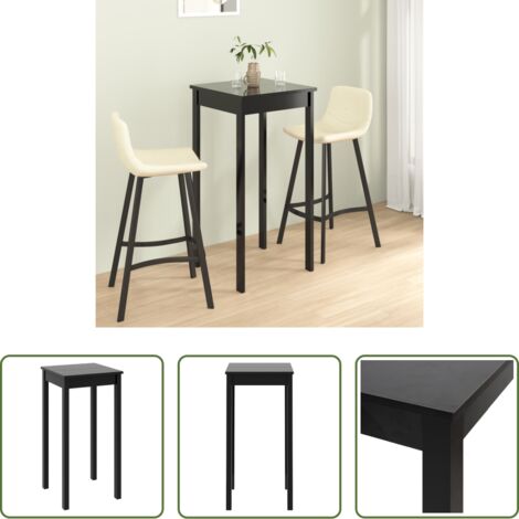 Mesa de bar MDF -  Mesa alta de bar MDF negra 55x55x107 cm
