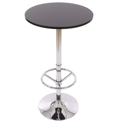 Mesa de bar Mesa de bar Mesa de bistro Mesa de recepción Bari con reposapiés Ø60cm, negro