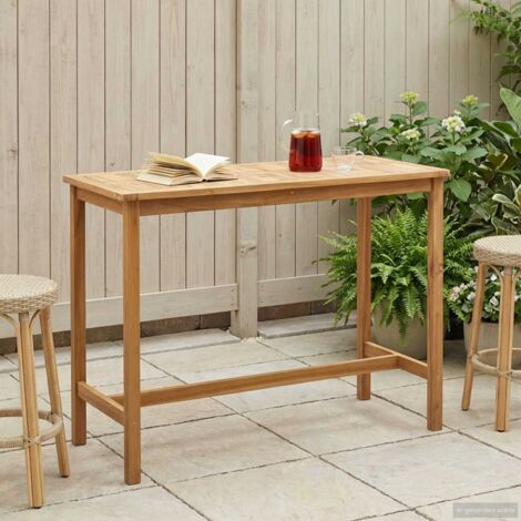 Mesa de Bar Natural 150 x 75 x 105 cm Madera de teca maciza