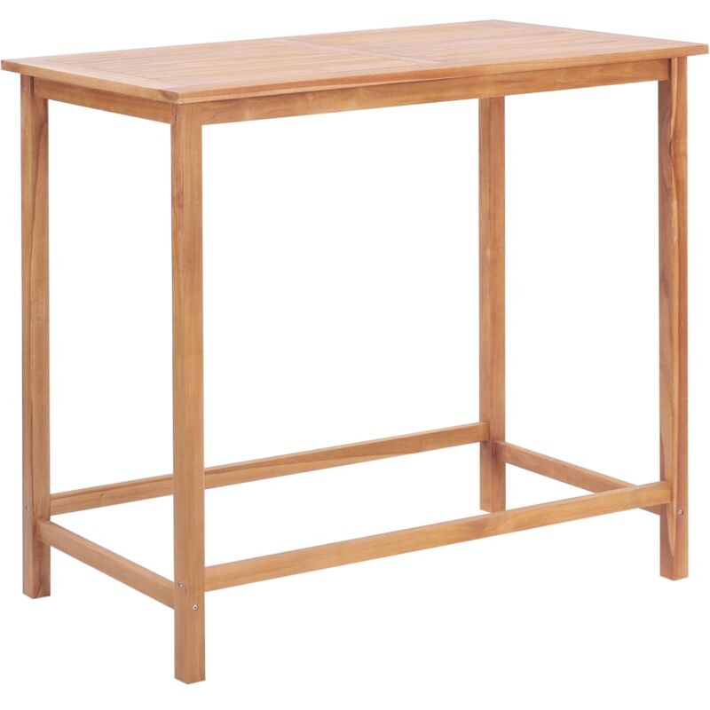 

vidaXL Mesa de Bar de Jardín de Madera Maciza de Teca 120x65x110 cm - Marrón