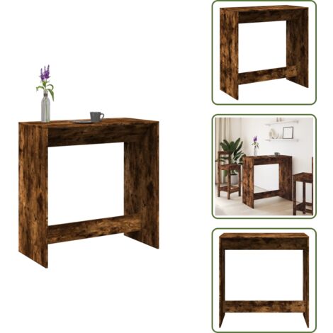 Mesa de bar roble ahumado - vidaXL Mesa alta de bar madera ingeniería roble ahumado 102x50x103,5cm -