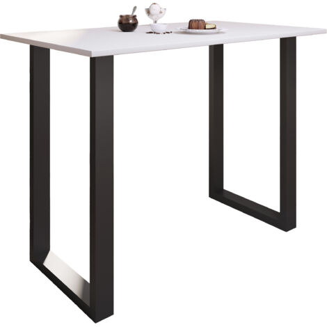 Mesa de barras VCM  Tresen  Mesa de pie  Mesa alta  Mesa Bartresen - Xona 140x80 cm (Negro / Blanco)