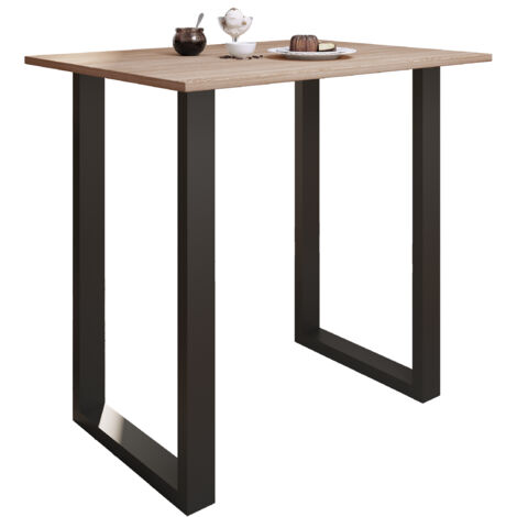 Mesa de barras VCM  Tresen  Mesa de pie  Mesa alta  Mesa de escritorio para barba - Xona 110x80 cm (Negro / Roble Sonoma)