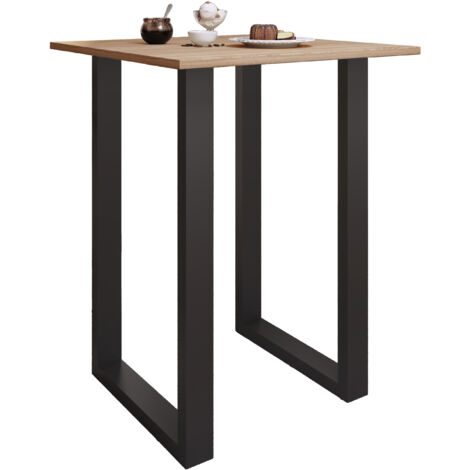 Mesa de barras VCM  Tresen  Mesa de pie  Mesa alta  Mesa de mesa de barba - Xona 80x80 cm (Negro / Roble Sonoma)