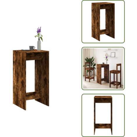 Mesa de barro - vidaXL Mesa alta de bar madera ingeniería roble ahumado 51x50x103,5 cm - Mesa de barro ahumado