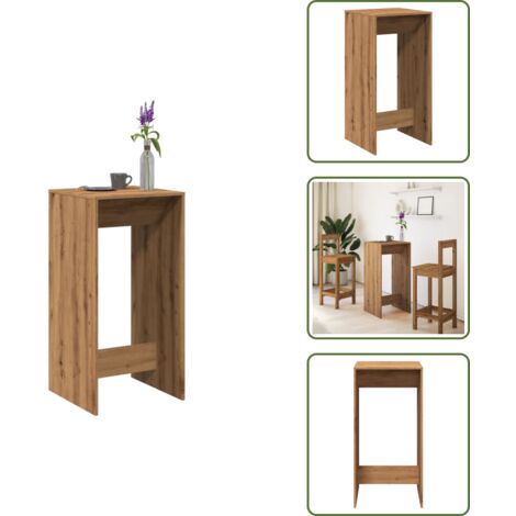 Mesa de barro - vidaXL Mesa alta de bar madera ingeniería roble artisian 51x50x103,5cm - Mesa de cocina