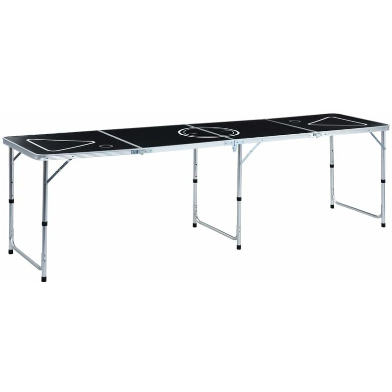 

vidaXL Mesa de beer pong plegable negro 240 cm - Negro