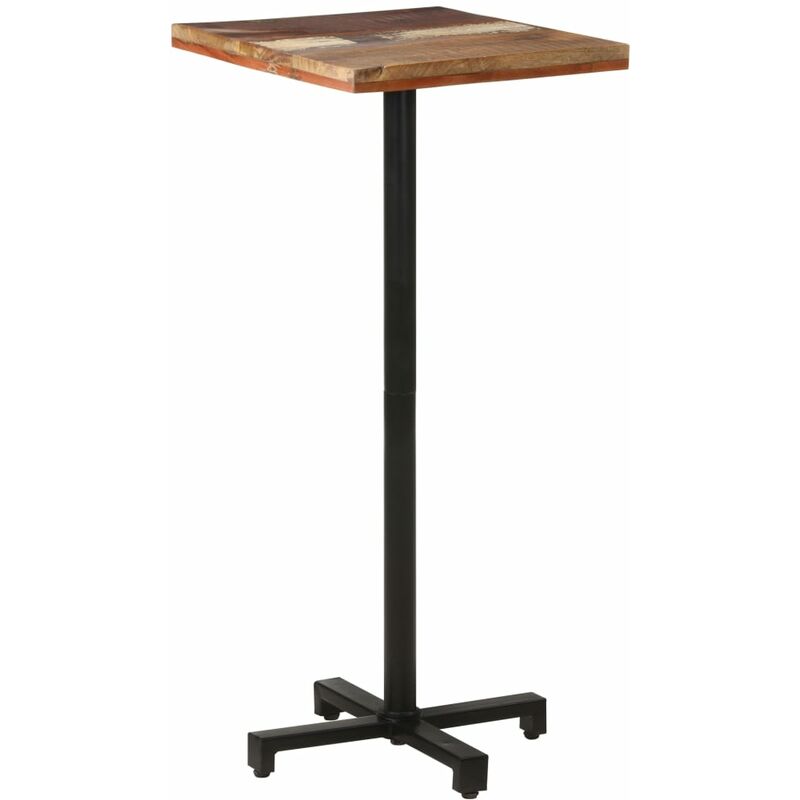 Mesa de bistró cuadrada madera maciza reciclada 50x50x110 cm
