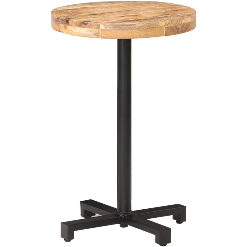 

vidaXL Mesa de Bistró Redonda Madera de Mango Rugosa Ø50x75 cm - Marrón