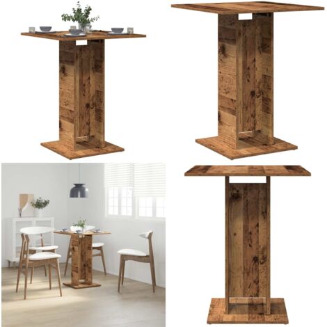 Mesa de bistró de madera de ingeniería envejecida 60x60x75 cm - Madera de ingeniería - Mesa de centro