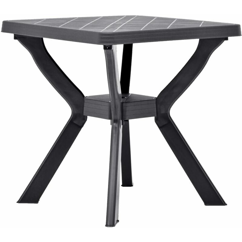 

vidaXL Mesa de Jardín Bistró de Plástico 70x70x72 cm Gris Antracita - Antracita