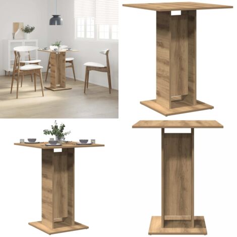 Mesa de bistró madera de ingeniería roble artisan 60x60x75 cm - Madera de ingeniería - Mesa de centro