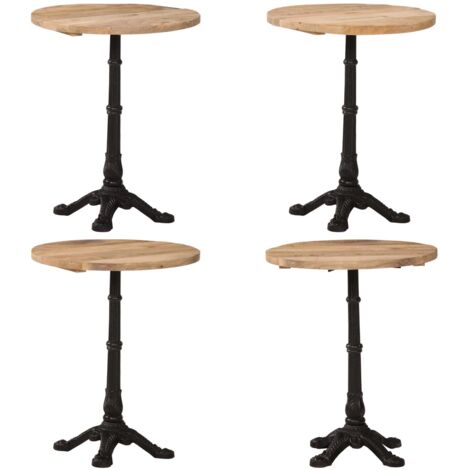 Mesa de bistró madera de mango rugosa Ø60x76 cm - Madera de mango rugosa - Mesa de comedor