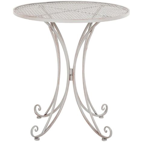 Mesa de bistró moderna para jardín, redonda, de metal gris Cilento