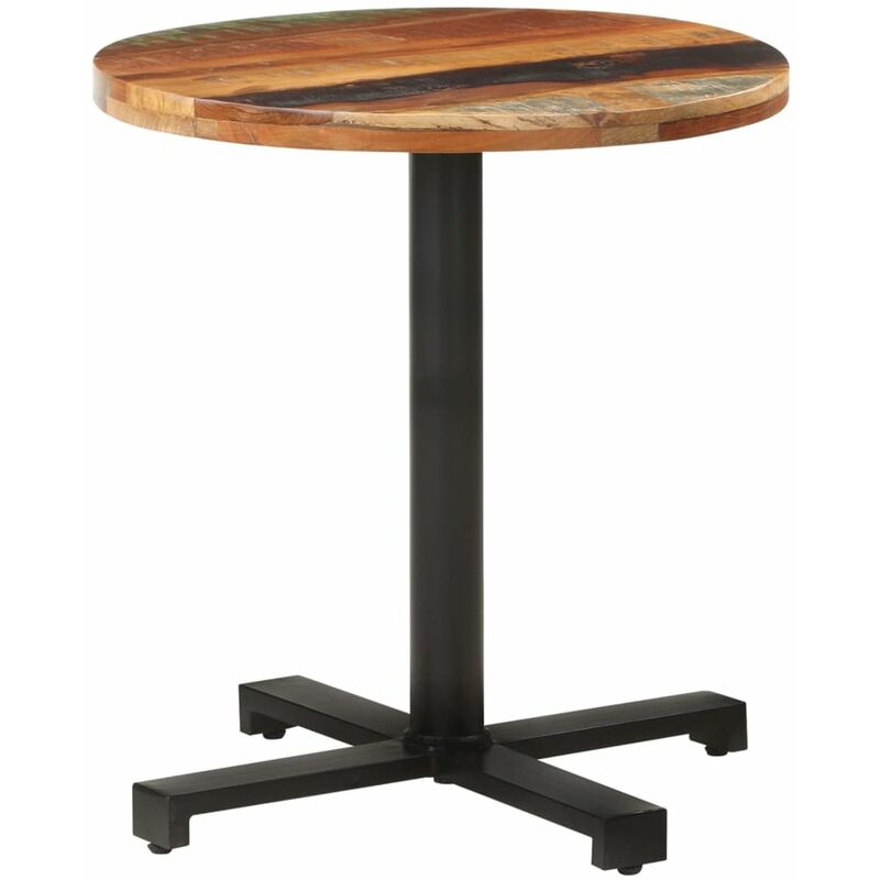 

Happyshopping - Mesa de bistro redonda madera maciza reciclada 70x75 cm