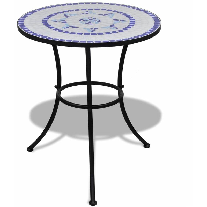 

Mesa de bistro terraza mosaico azul y blanco 60 cm