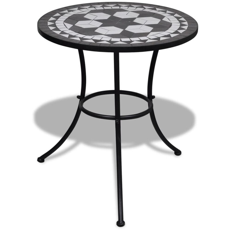 

Mesa de bistro terraza mosaico negro y blanco 60 cm