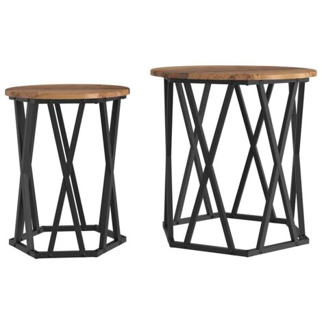 Mesa de Café 2 pcs Madera vieja 50 x 50 x 50 cm vidaXL