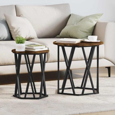 Mesa de Café 2 pcs Roble ahumado 50 x 50 x 50 cm