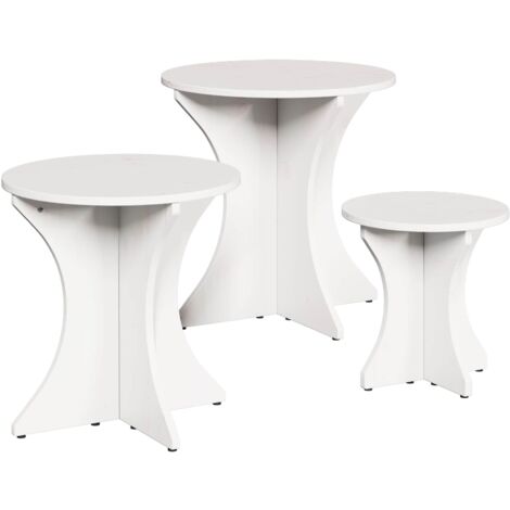 Mesa de Café 3 pcs  46 x 46 x 47 cm Madera maciza de pino