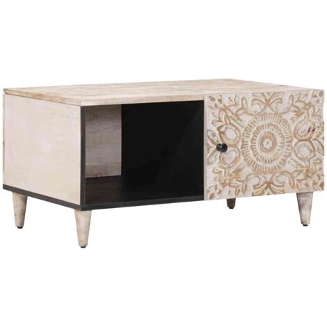 Mesa de Café 80 x 50 x 40 cm Madera de mango maciza