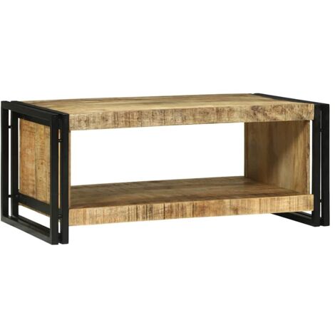 Mesa de Café 90 x 50 x 38 cm Madera maciza de mango rugosa