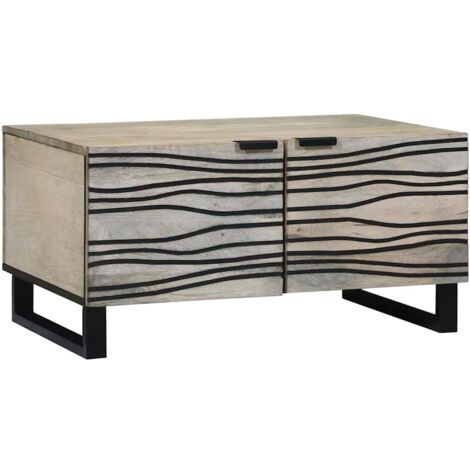 Mesa de Café Beige y Negro 80 x 50 x 40 cm vidaXL