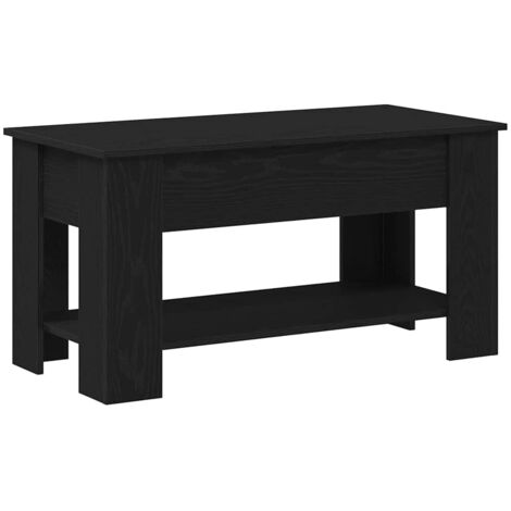 Mesa de café de roble negro vidaXL - 101x49x52 cm fabricada con madera engineered
