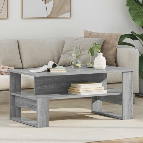 Mesa de Café Gris 90 x 50 x 40 cm Madera de ingeniería