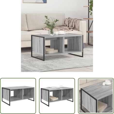 Mesa de café industrial -  Mesa de Café Gris Sonoma 80 x 50 x 40 cm Madera contrachapada