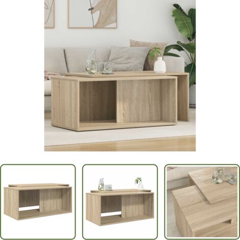 Mesa de café -  Juego de Mesas de Centro 2 pcs Roble Sonoma