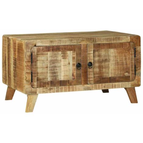 Mesa de Café Marrón Madera maciza de mango rugosa