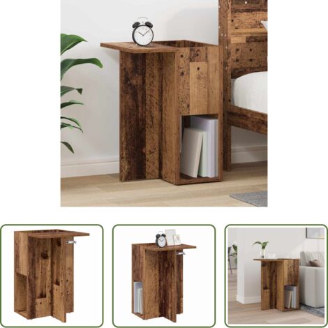 Mesa de café -  Mesa Auxiliar Madera vieja 35 x 40 x 55 cm Madera de ingeniería