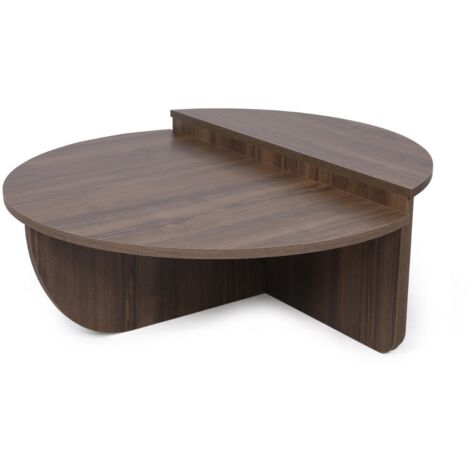 Mesa de café modular color nogal MILA