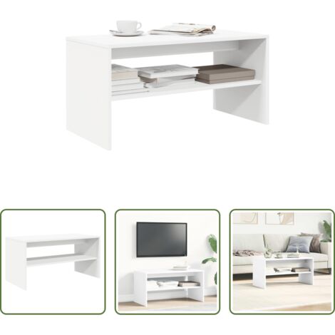 Mesa de café -  Mueble para TV madera contrachapada blanco 80x40x40 cm